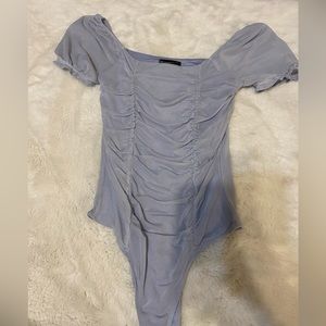 Sky blue mesh bodysuit